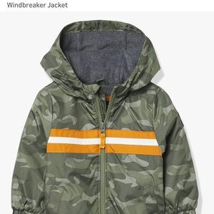 Osh Kosh B’gosh Camouflage Windbreaker Jacket with Rust-Orange Stripe 18M